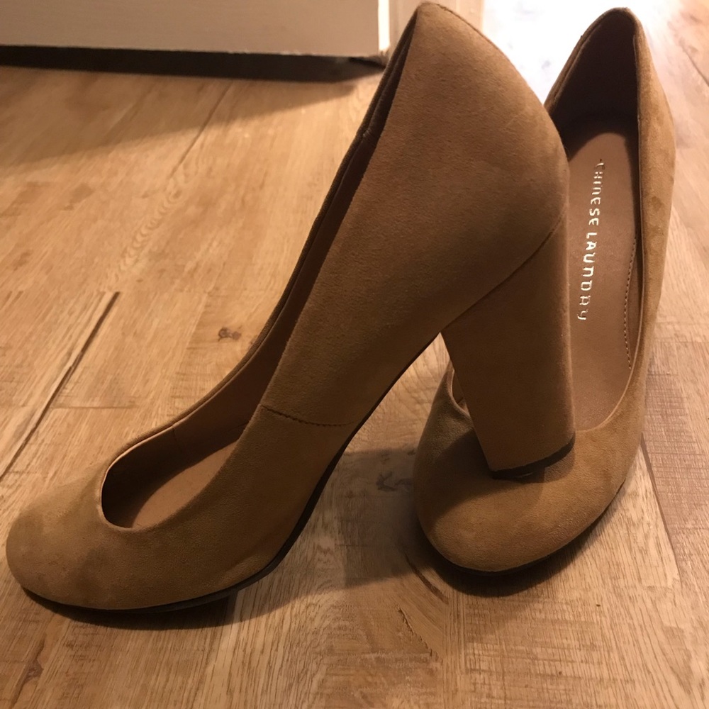 Tan high heels